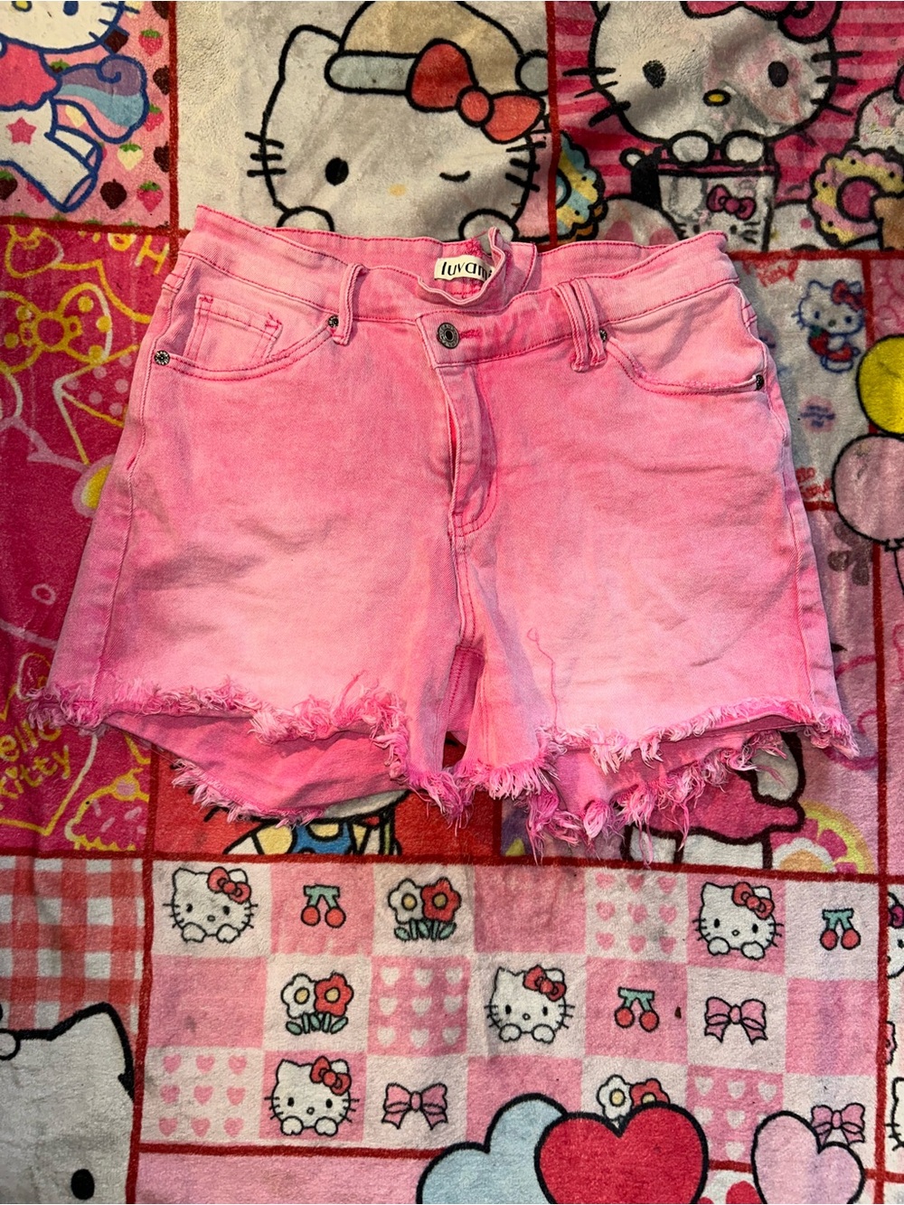 Luv Girl Pink Distressed Denim Shorts — Women's Casual Cutoffs